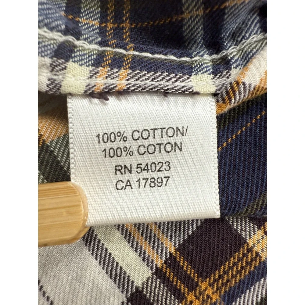 Banana Republic Shirt Mens Large Plaid Button Down Blue Yellow Long Sleeve‎ Fall